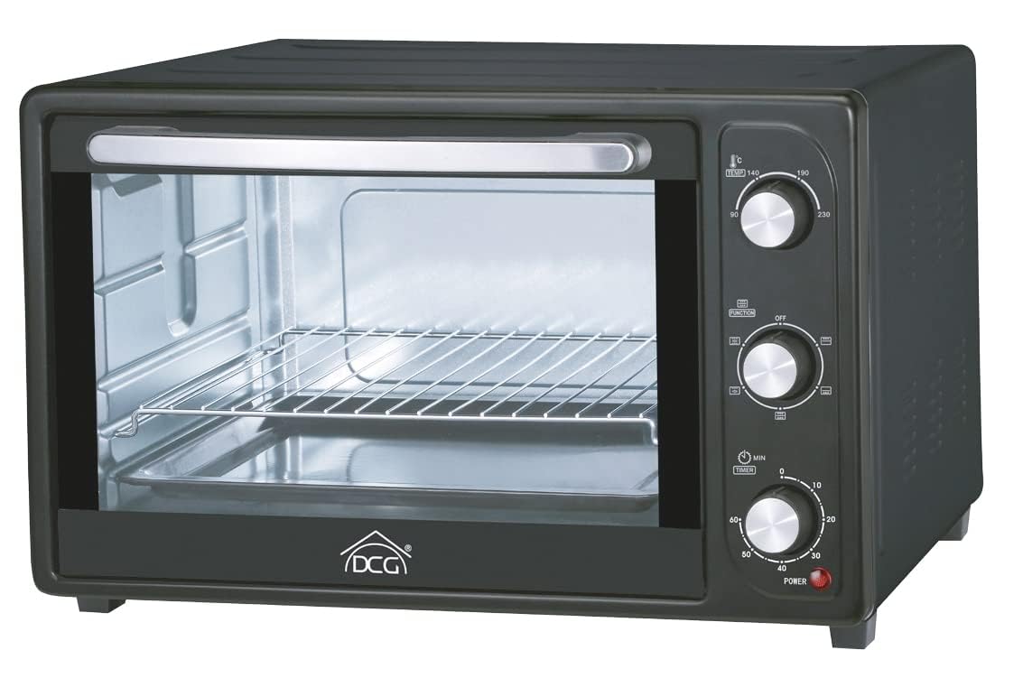 DCG MB9845N Multifour 2000W 45 litres Minuterie 60 minutes avec alarme Thermostat réglable de 90° à 230°C 4 positions de chaleur Porte en verre trempé Dimensions 57 x 40 x 36 cm