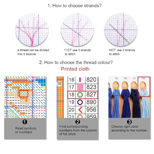 Image of Redxing Stamped Cross Stitch Kits Full Range of Embroidery Starter Kits- Needlepoint Counted Cross Stitch Kits for Beginner Adults 11CT Printed Embroidery Kit-Owl Moon 16x20 inch