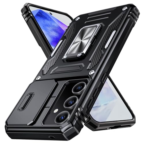 Galaxy A55 5G �P�[�X Galaxy A35 5G �P�[�X �����O�t�� �X���C�h���J�����v���e�N�^�[�t�� �Ռ��z�� �ی�P�[�X PC �X�^���h�@�\ �ԍڃz���_�[�Ή� �ČRMIL�K�i ���������O �C�菝�h�~ ����~�� SC-53E SCG27 A