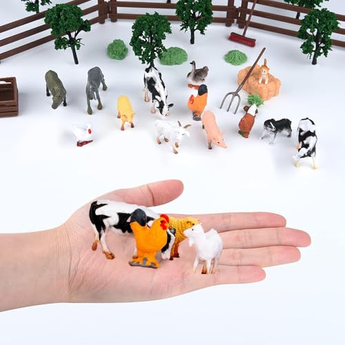 FEZTGVOFA 12 Pcs Farm Animals, Realistic Plastic Farm Animals for Kids, Mini Plastic Farms Animalss Figures Realistic, for 2 Year Olds Childs Farms Kit for Toddlers Learning Kids Toddlers - Image 2