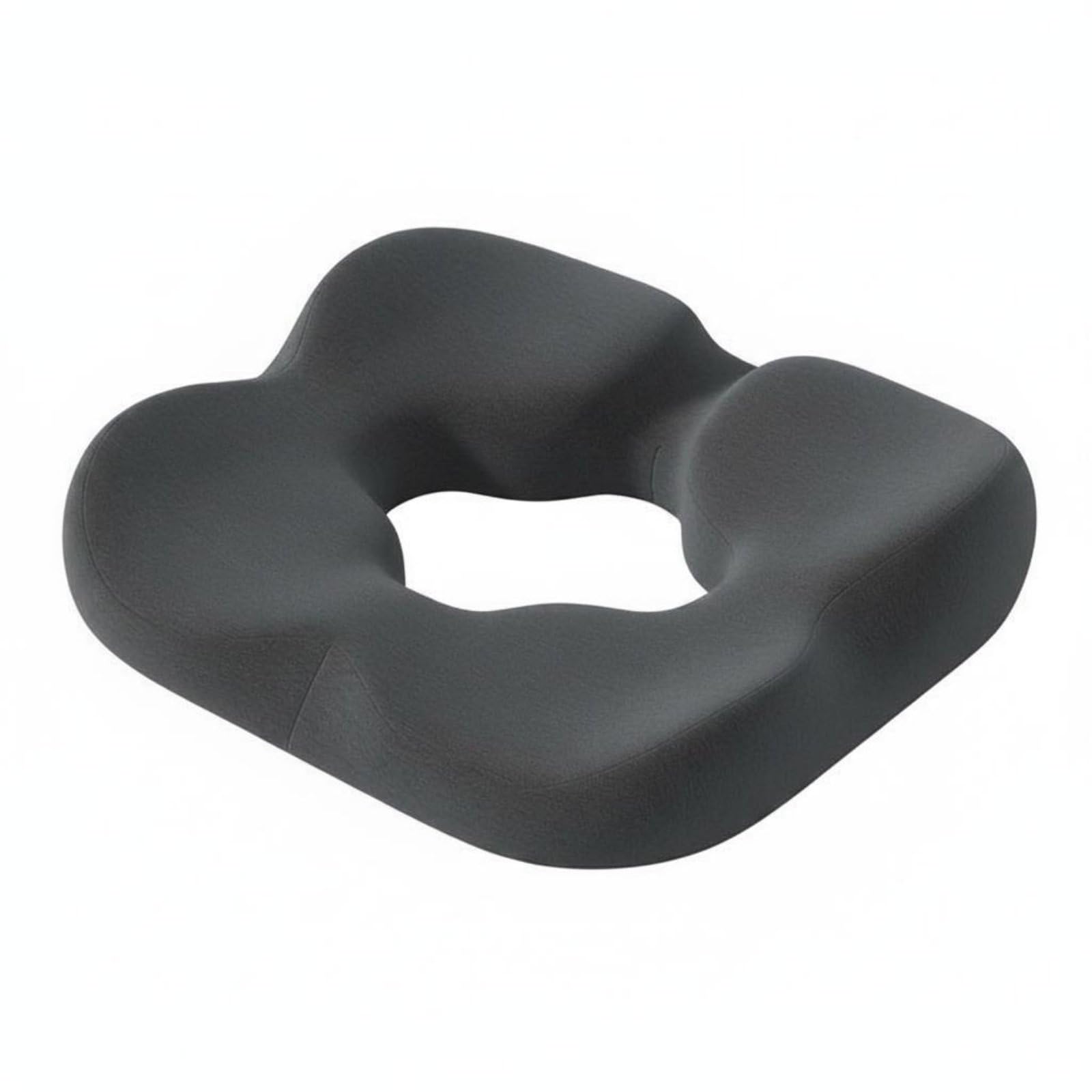 Cuscino a per Seduta Cuscino Sedia Cuscino Circolare Cuscino Ortopedico in Memory Foam con Supporto Gentile E Forma Contornata Superficie Fresca per, Grigio Scuro, Tessuto Felpa