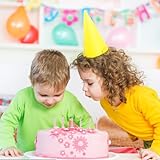 PSFXBM 24 Pcs Party Hats, Paper Cone Hats with Elastic Rope, Lovely Cake Cone Birthday Paper Hat, Colorful Party Hat for Birthday Various Parties Festivals Photo Prop Decorations - Image 4