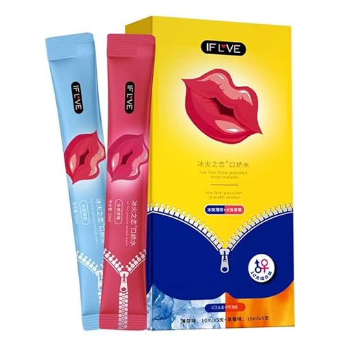 Lubricante Personal con Sabor para Uso Oral, Sensación Oral en Pareja, Afrutado Ｗater-Basado en Agua Hipoalergénica para Mamadas Sexuales en Pareja Adulto para Placer Oral (Fresa + Menta)