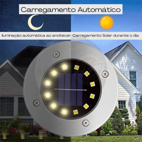 Kit de 4 Spots Solares a Prova D'agua para Jardim com 2 Paineis solares Ilumine e Decore Sem Gastar
