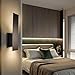 Edwarmlux Indoor Wall Sconces, Modern Wall Lights, Up and Down Wall Mount Light, Dimmable Hardwired Wall Light for Bedroom, Living Room, Hallway, GU10 Bulbs Excluded, 2 Pack (Matt Black)