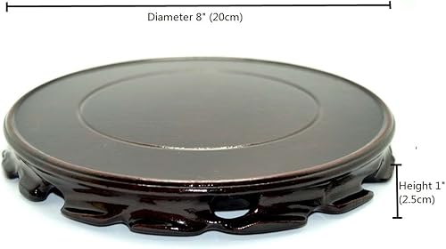 Miniatura 3 de Soporte de palisandro estilo oriental, soporte para jarrón, soporte para pecera, soporte de exhibición multiuso (diámetro 8 pulgadas - altura 1