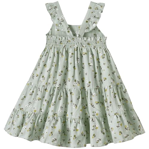 Toddler Dress Flutter Sleeveless Princess Cotton Summer Floral Dresses2