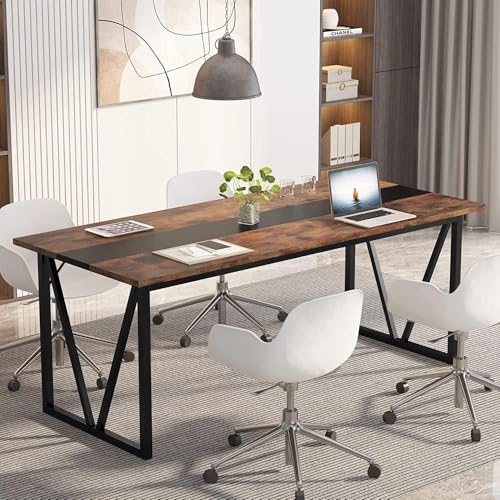 Image of TEKAVO Minda Office Workstation Table for Conference Room | Large Office Computer Work Table | 180 cm Long, 80 cm Wide