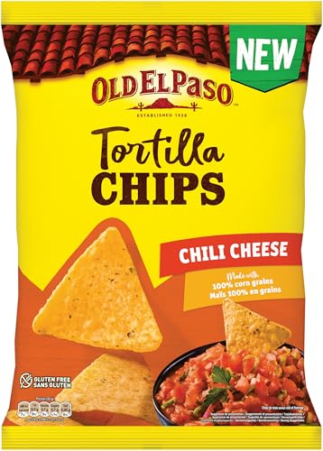 OLD EL PASO Tortilla Chips Chili Cheese - Producto de aperitivo frito de maíz con sabor a queso y chili 170 g