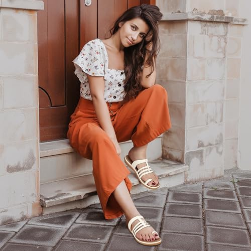 Womens Flat Sandals 2025: Summer Dressy Casual Slides Comfortable Orthopedic Shoes for Beach Walking2