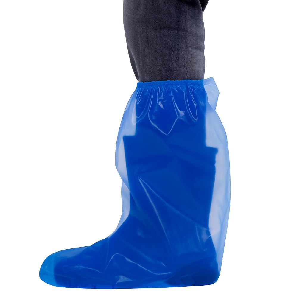 ARESO | Stiefelüberzieher Einweg 40 Stück mit Gummizug, Wasserdichter Schuhüberzieher Einweg, Transparenter Schuh Überzieher Einweg