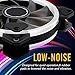 EZDIY-FAB Dual Ring 120mm RGB Case Fan 5-Pack,Quiet Edition High Airflow Adjustable Color LED Case Fan for PC Cases, CPU Coolers with Remote Controller