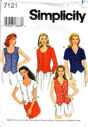 Patrons de couture Simplicity 7121 hauts femme pour ajuster la taille H