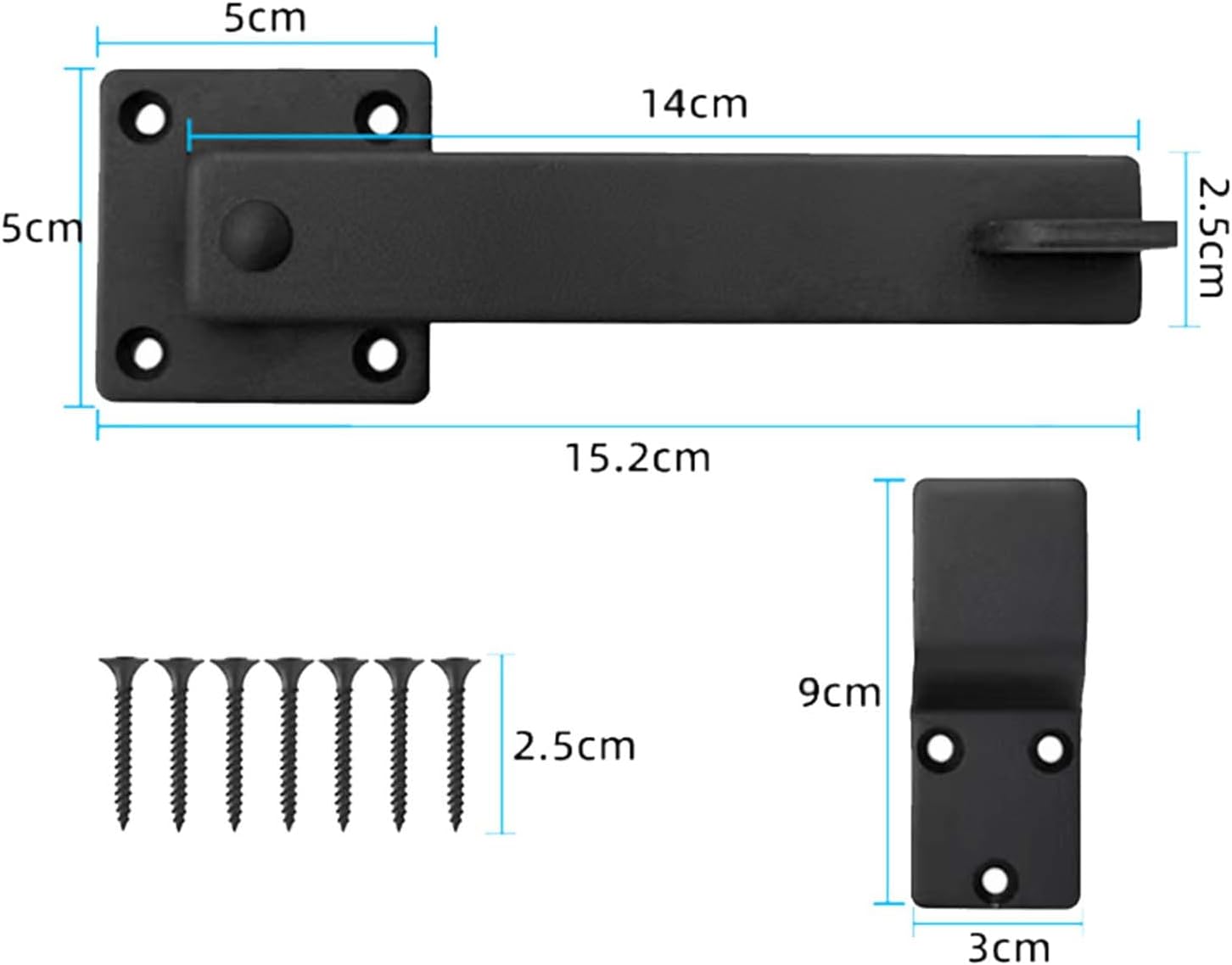 1 Set 360 Degree Swivel Solid Iron Latch 5.5 inch Slot Latch Bolt Flip Latch Latch Latch Wooden Door Latch with 7 Screws Suitable for Wooden Fence Sliding Door Shed Sliding Door