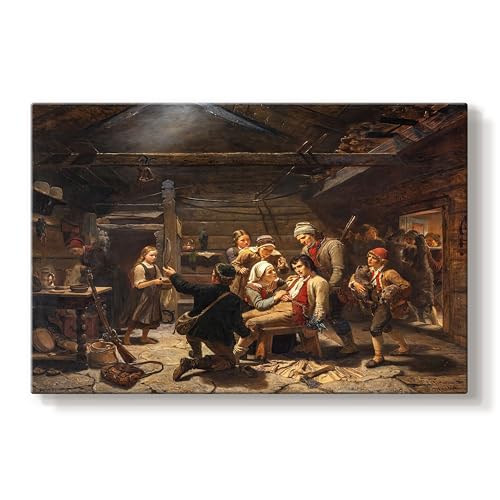 Adolph Tidemand | Wounded Bear Hunter Family | Abstract Wall Art | LT626