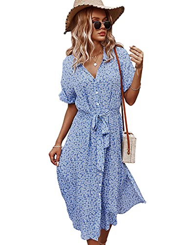 Image of SOLY HUX Womens Ditsy Floral Off Shoulder Mini Dress A Line Boho Summer Dresses