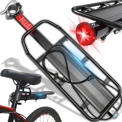 Retoo Gepäckträger Fahrrad bis zu 100kg Aluminiumlegierung Einstellbare mit Träger und Reflektor, Universal Fahrradgepäckträger mit Schnelle Montage für Mountainbike, MTB, Rennrad und anderes Fahrrad