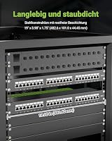LEENUE Geschirmtes 24 Port CAT7 Patchpanel Verteilerfeld, 10 Gbit/s, Vergoldete Patchpanel 19 Zoll für Cat7/6A/6 Verlegekabel, Metallgehäuse mit Erdung für Wandmontage und Heimvernetzung – Ansicht 3