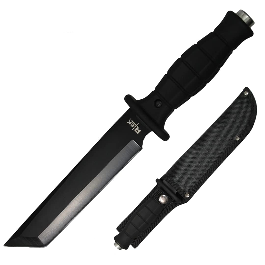 12" Rtek Tactical Tanto Blade Hunting Knife with Sheath Fixed Blade Good for Camping Hunting Survival Indoor and Outdoor Activities Mens Gift