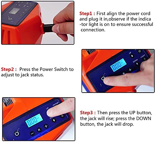 Image of JANVITHA DC 12V Electric Hydraulic Car Jack with Electric Impact Wrench Digital Tire Inflator and LED Light | Repair Tool Kit 6 in 1 Set | Weight Capacity 5 Ton |JCJDS5T (Height Upto 17.7 Inches)