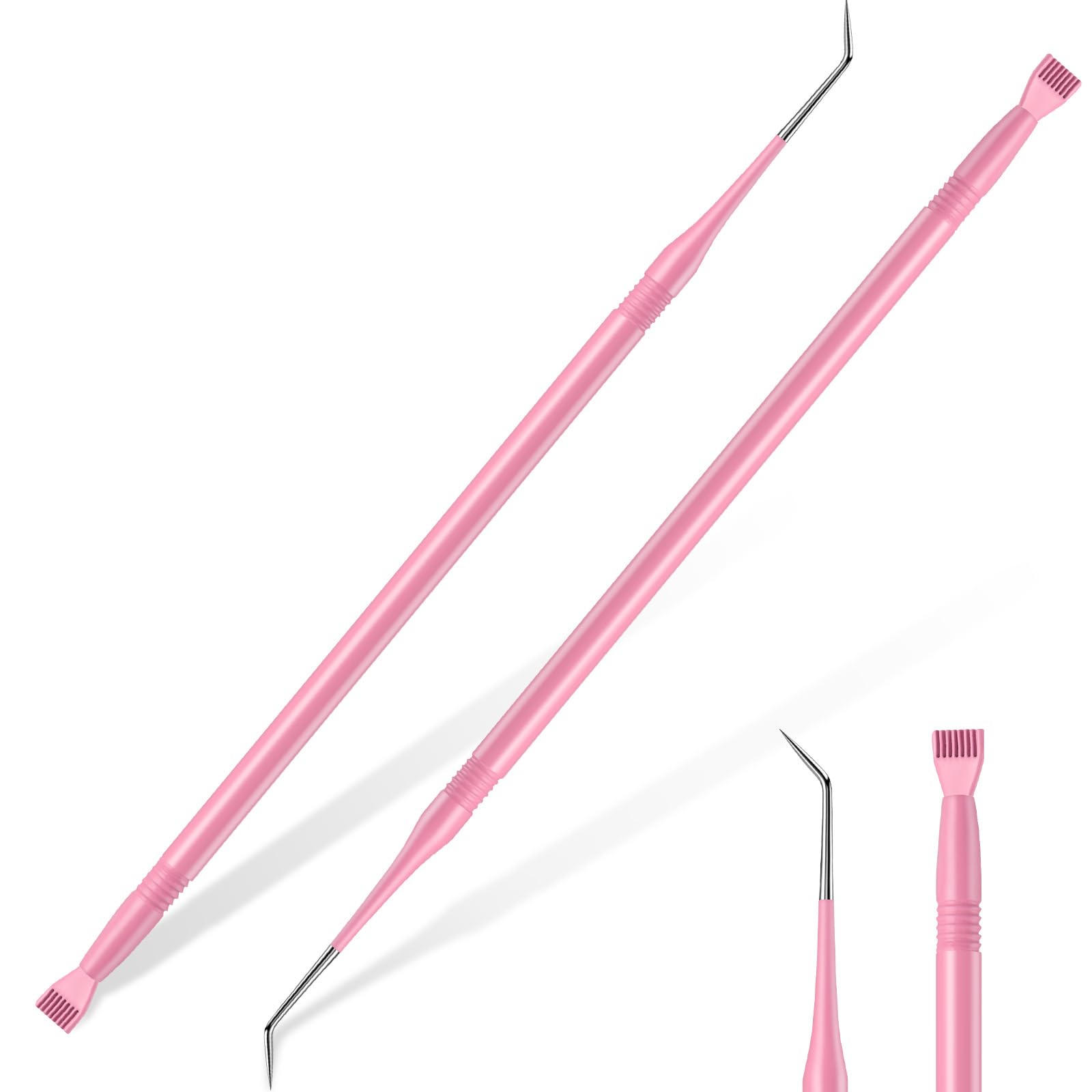 Chumia 2 Pcs Lash Lift Tools Stainless Steel Separator Rods, Pink