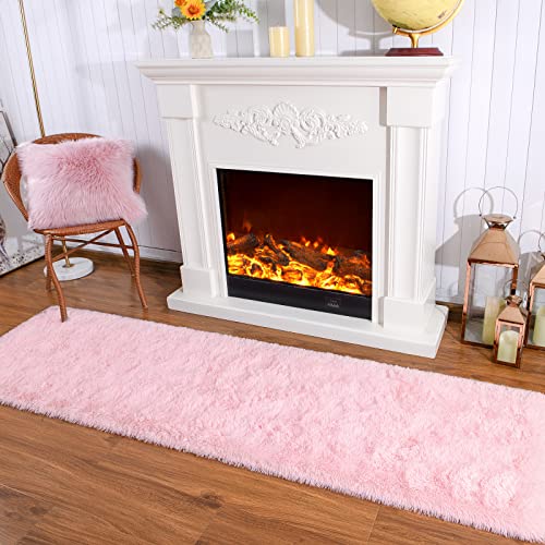 Keeko Fluffy Area Rugs, 2X8Ft Cute Besides Rugs For Bedroom, High Pile Pink Runner Rug For Living Room, Indoor Fuzzy Rugs For Girls Kids Room Home #TOP4