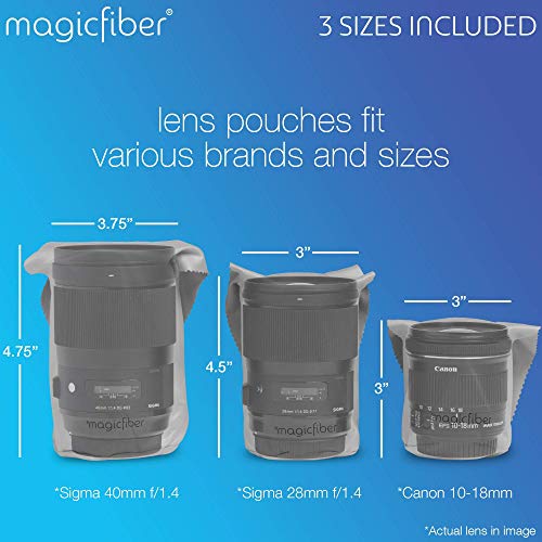 Camera Lens Case Set (6 Pack) - Clean And Protect Lens Pouch Kit Includes 3 Microfiber Soft Cases + 3 Thick Neoprene Pouches #TOP1