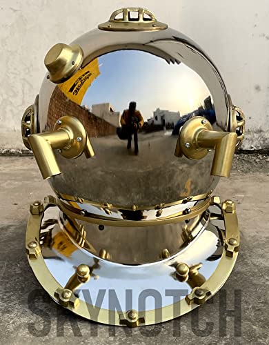 Casque de plongée Marine Gold et Silver objet deco mer