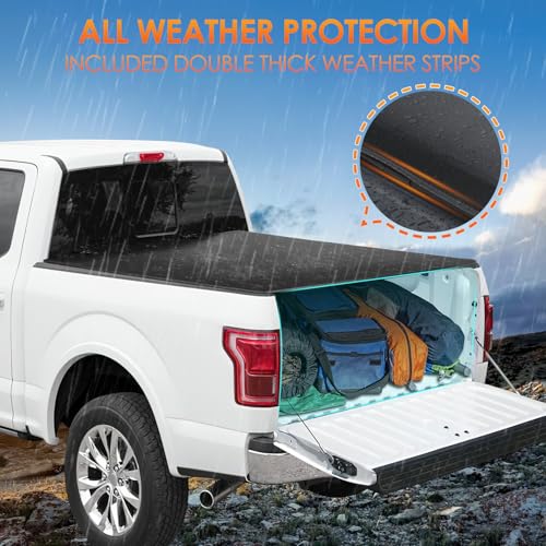 Image of Nilight Soft Tri-Fold Tonneau Cover for Ford F150 2004-2014 5.5ft Bed