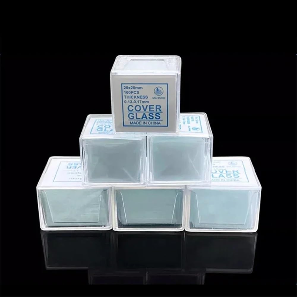 Vetrini da microscopio e coprioggetti, Coprioggetto for microscopio, confezione da 500 pezzi, dimensioni quadrate multiple, spessore 0,13-0,17 mm(22X22MM)