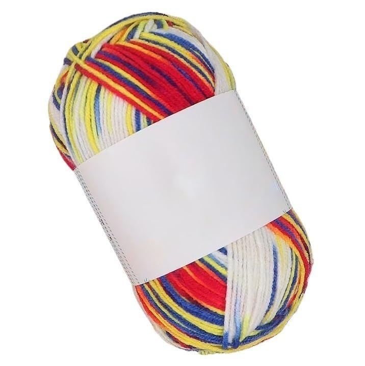 Fil coton au lait teint en espace 3 brins panaché de 2mm pour crochet, lot de 5 rouleaux de 50g