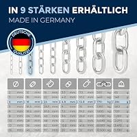 Edelstahlkette V4A A4 kurzgliedrig DIN 766 / DIN 5685 – 4 mm x 16 m – 1 Stück – für vielseitige Aufhängungen – Ansicht 2