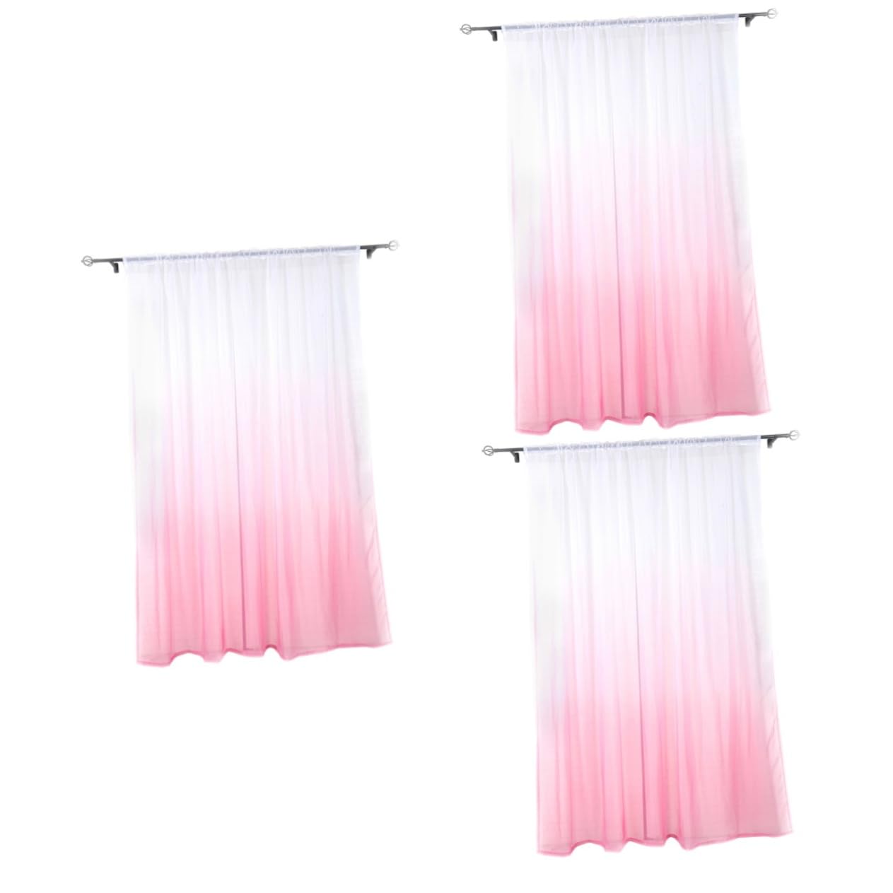 Cortinas translúcidas Amosfun de diseño gradiente rosa para ventanas de habitaciones