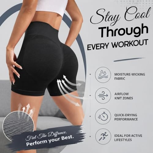 Image of Shoppy Villa Women's Yoga Shorts Spandex|Shapewear Shorts for Women |High Waisted Booty Scrunch Shorts| Workout Shorts for Women