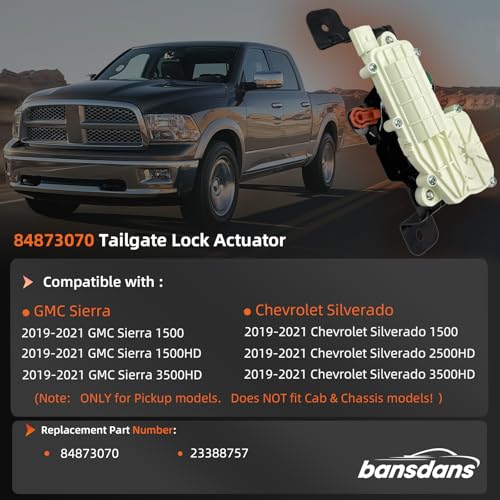 bansdans 84873070 Tailgate Lock Actuator,Trunk Latch Lock Actuator Fit for 2019-2021 GMC Sierra 1500/2500HD/3500HD, Chevy Silverado 1500/2500HD/3500HD, OE# 23388757 by bansdans - Image 2