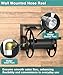 Artigarden Outdoor Wall Mounted Hose Reel with Hook, Garden Heavy-Duty Water Holder Winder with 3.9 ft Leader Hoses, Brass Fitting and Storage Basket for Yard, Holds 125 Ft of 5/8-Inch Hose, Black