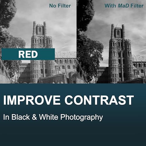 MaD Camera - 67mm Roter Korrekturfilter - Reduziert Blendung & Verbessert den Kontrast - Premium Kamera-Objektivfilter für DSLRs