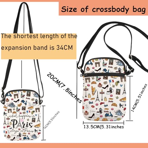 TSOTMO Paris Trip Crossbody Bag Paris Vacation Gift Paris France Gift Pairs Souvenir for France Lovers Eiffel Tower Gift2