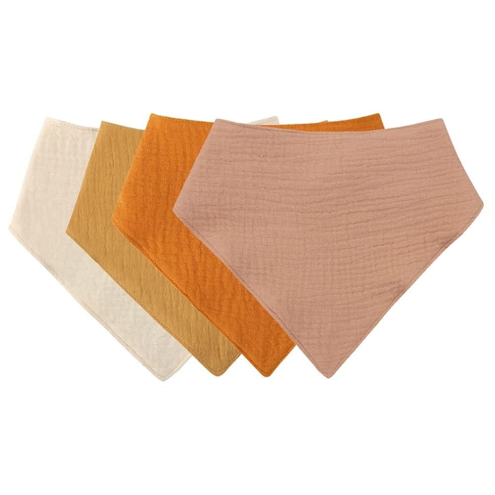 Organic Cotton Baby Bandana Dribble Bibs with 2 Adjustable Button, Infant Bibs Super Soft and Absorbent for Boys Girl