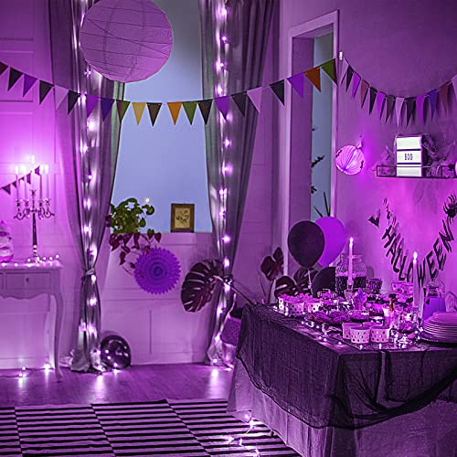 Hsicily Fairy Lights Plug In, 8 Modes 33Ft 100 Led Usb String Lights With Adapter Remote Timer Purple Twinkle Lights For Christmas Thanksgiving Bedroom Patio Wedding Party Indoor Outdoor #TOP4