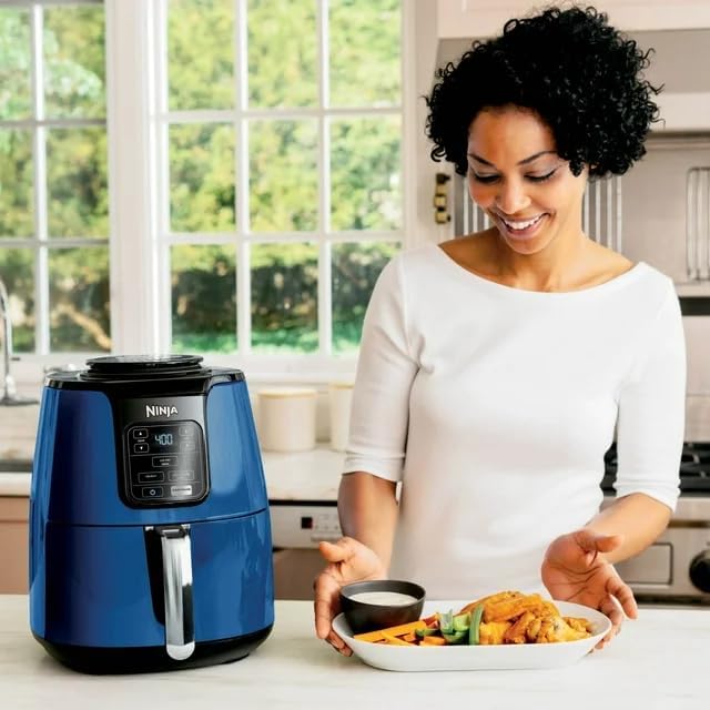 Ninja-AF100-Air-Fryer-Ceramic-Coated-Nonstick-Basket-Dehydrate-Reheats-for-Quick-Easy-Meals-4-Quart-Capacity-High-Gloss-Finish-Navy Ninja AF100 Air Fryer Ceramic Coated Nonstick Basket Dehydrate Reheats for Quick Easy Meals 4 Quart Capacity High Gloss Finish Navy
