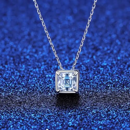 Image of 1.2 ct GRA Certified Moissanite Pendants for Women and Girls, 925 Sterling Silver with Free Chain D VVS1