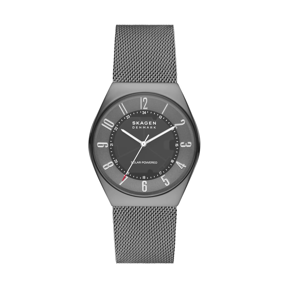 Orologio Skagen Grenen Uomo 37mm – Cassa In Acciaio Riciclato, Quadrante Verde, Bracciale A Maglie Nero