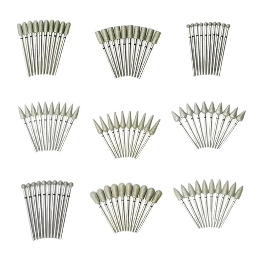 ダイヤモンドドリル、 ダイヤモンドネイルドリルビット ステンレススチール 2.35mm シャンク 10個パック マニキュア ペディキュア 電動マシン用(1x8)