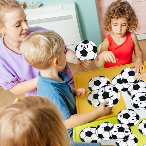 Image of Glitter Soccer Cutouts for 2026 World Cup Decors- 100Pcs Sport Ball DIY Paper Cuts Party Decorations Soccer Shape Cutout Bulletin Board for Sports Theme Back to School Party Classroom Game Day Wall