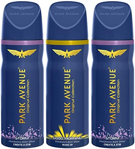 Park Avenue Original Collection | Deodorant for Men | Fresh Long-lasting Aroma – Good Morning & Storm | 150ml each (Buy 2 get 1 free)