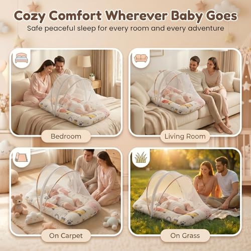 Image of StarAndDaisy 3 in 1 Baby Mosquito net for Sleeping - Newborn Mosquito net for Newborn Baby / / Washable Cotton Design, Soft and Comfortable Bed -Lion Print