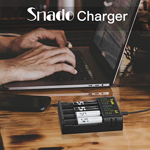 Snado 18650 Akku Ladegerät für Ni-MH, Ni-Cd, AA, AAA Batterien