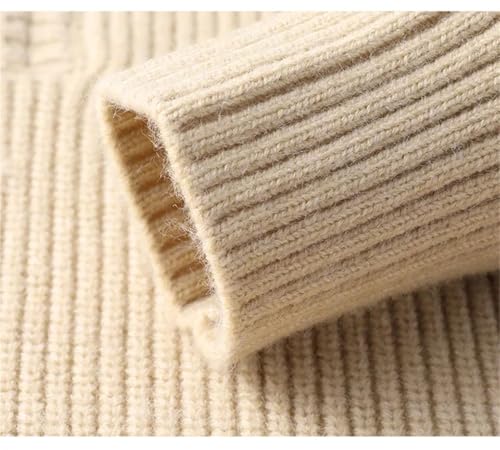 Men's Zipper Lapel Thick Casual Long Sleeve Knitted Sweater4