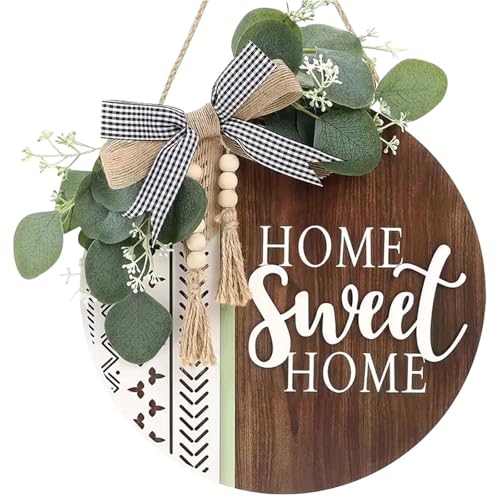 Targhetta di benvenuto per porta di casa, 30 cm, targa per porta in casa dolce casa, scritta in lingua tedesca